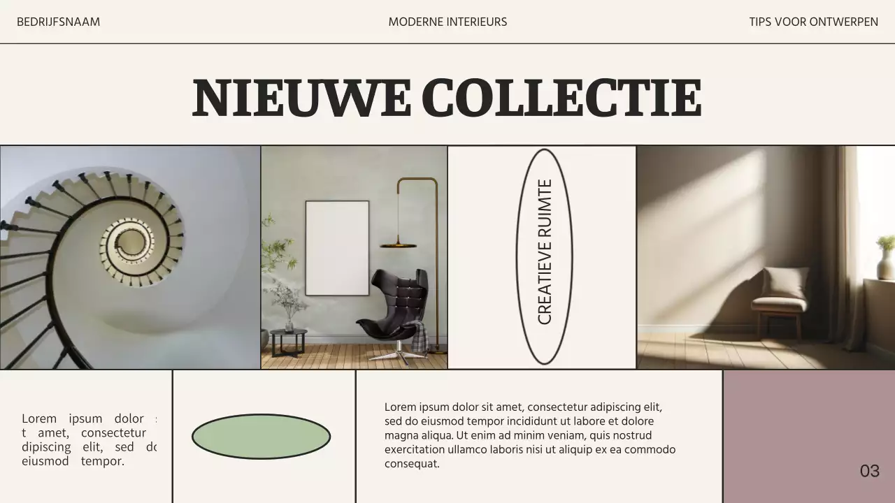 Beige en Zwart Modern Interieur Ontwerp Studio Zakelijke Promotie