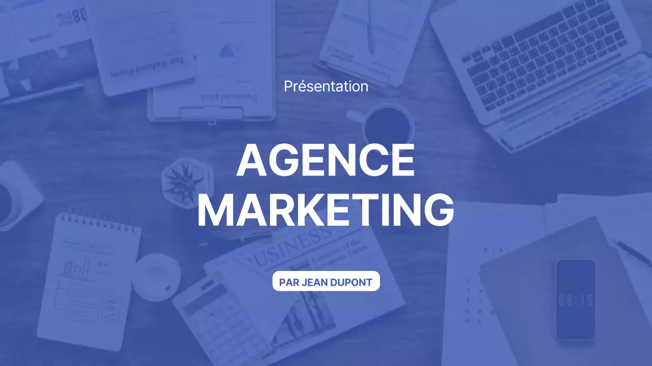 White indigo simple moderne Agence de marketing introduction de l'entreprise