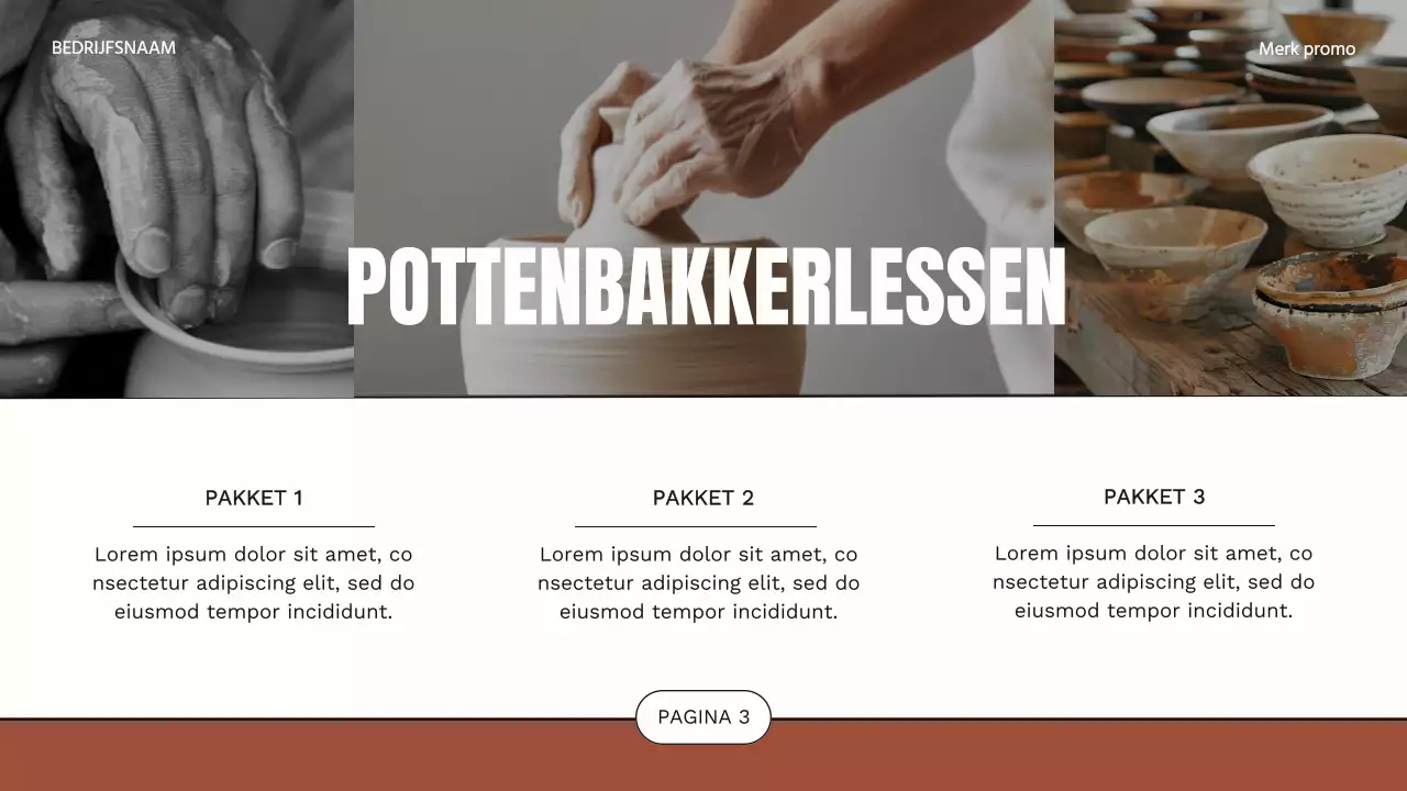 Bruin en grijs modern aardewerk Studio zakelijke promotie