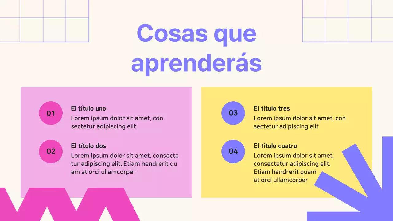 Promoción del curso de gestión estratégica de reuniones en línea geométrico en beige y morado