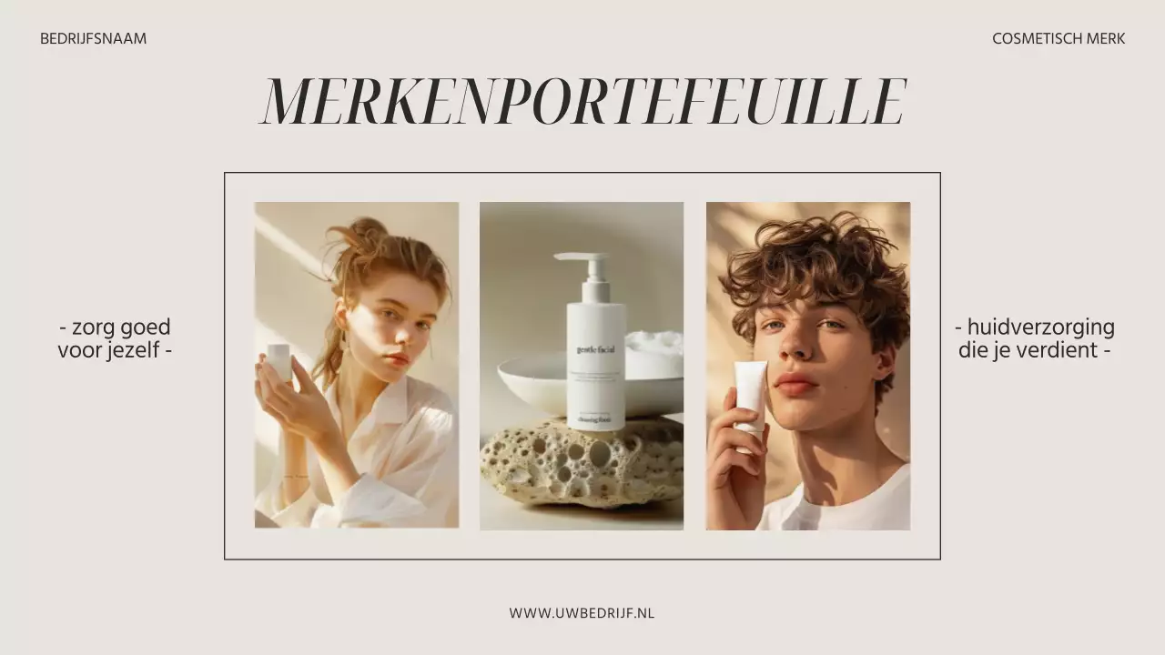 Beige en grijs moderne esthetische schoonheid merk promotie