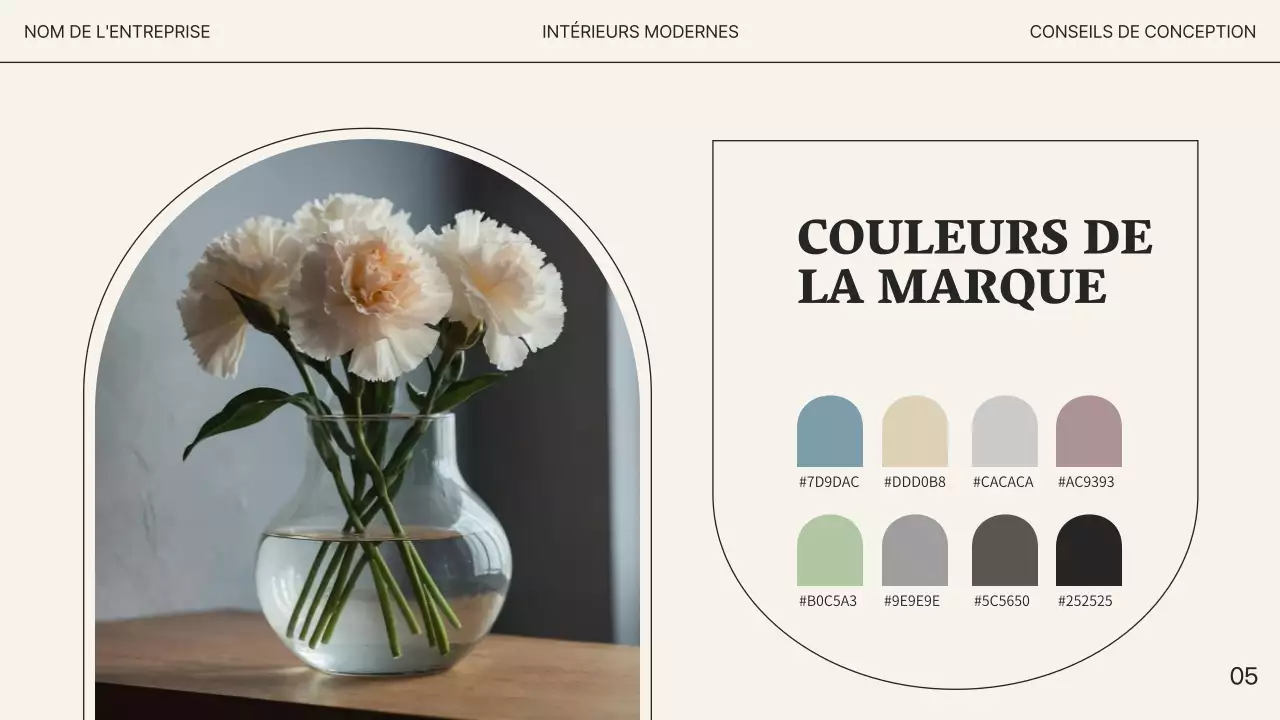 Studio de design d'intérieur moderne beige et noir Promotion d'entreprise