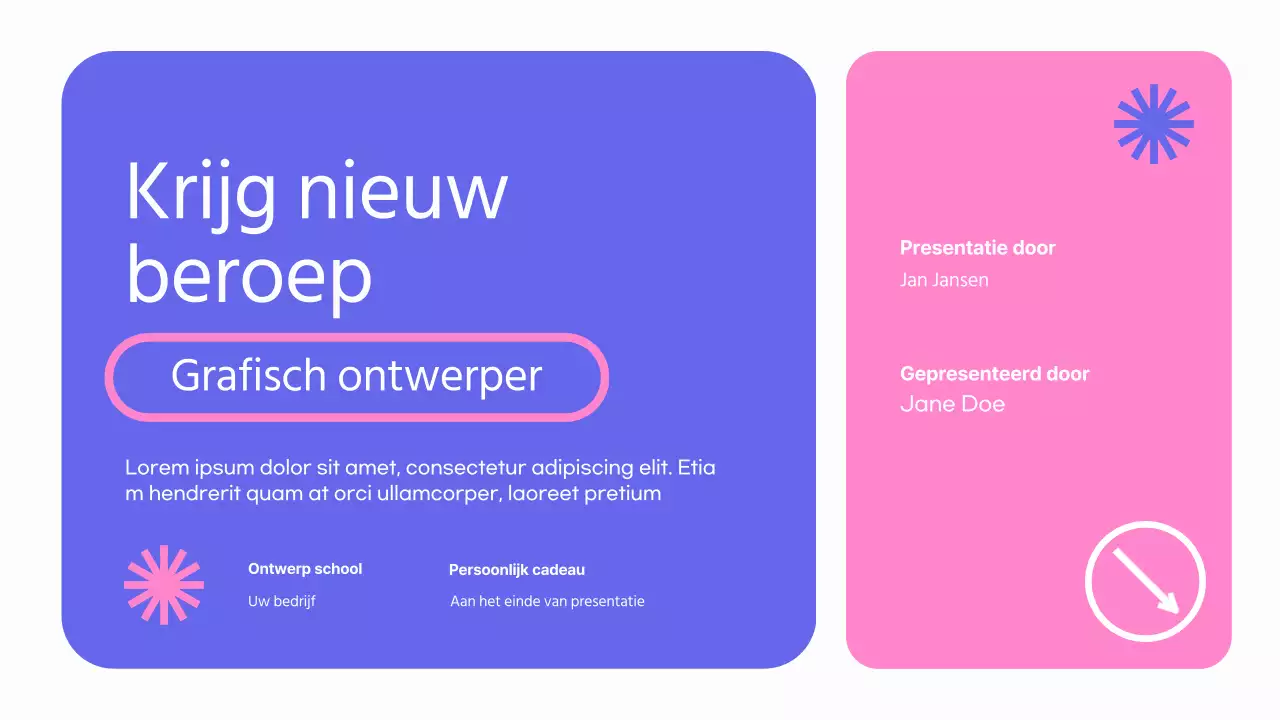 Paars Roze Moderne Grafisch Ontwerper Cursus Promotie