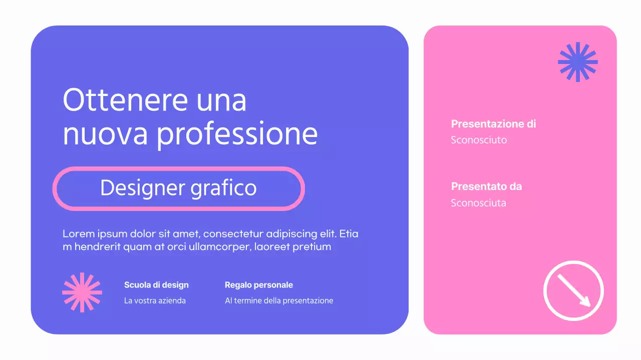 Promozione del corso di Grafico Moderno Rosa Porpora