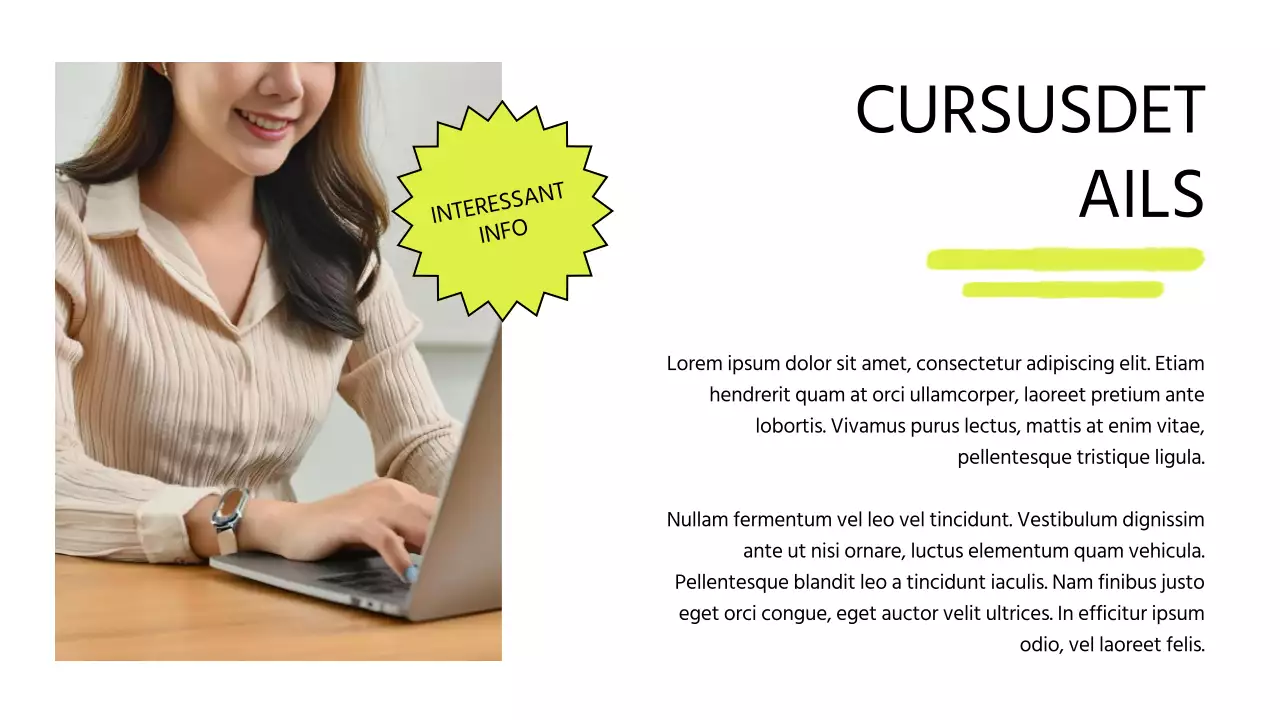 Witte en Lime Moderne Online Cursus Promotie