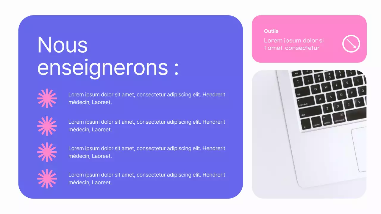 Promotion du cours de graphiste moderne Purple Pink