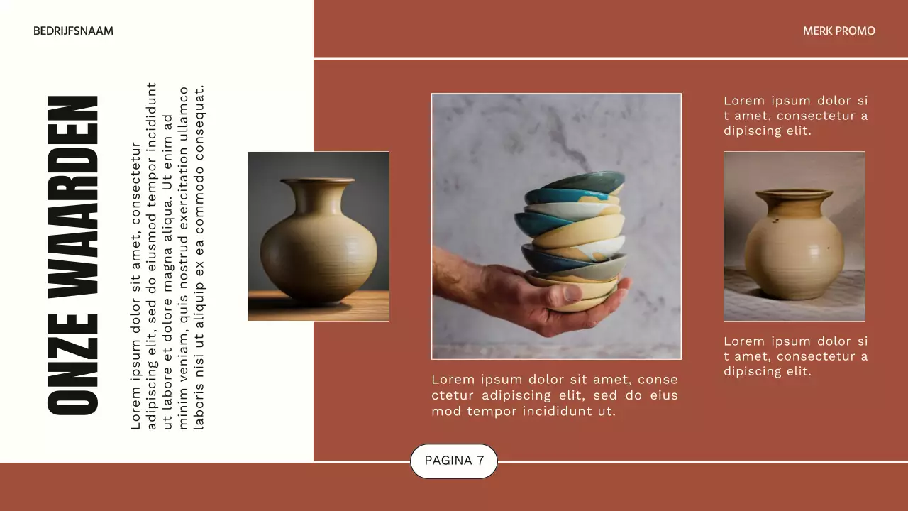 Bruin en grijs modern aardewerk Studio zakelijke promotie