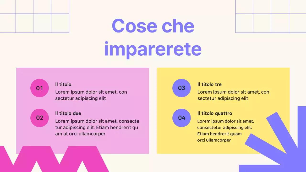 Promozione del corso SMM online geometrico beige e viola