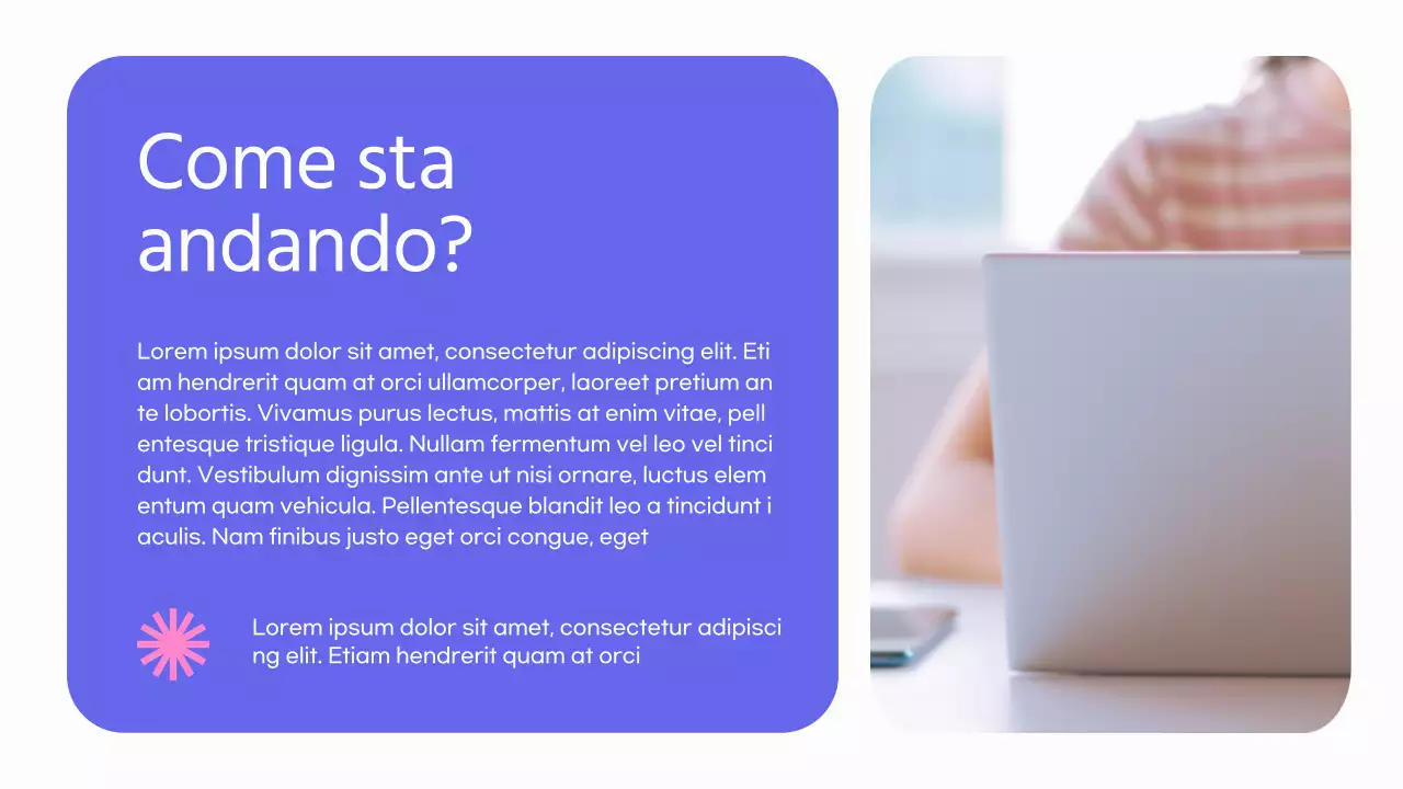 Promozione del corso di Grafico Moderno Rosa Porpora