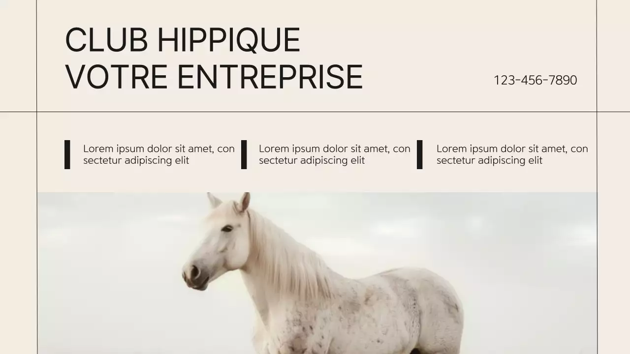 Beige Minimal Horse Club Présentation de la société