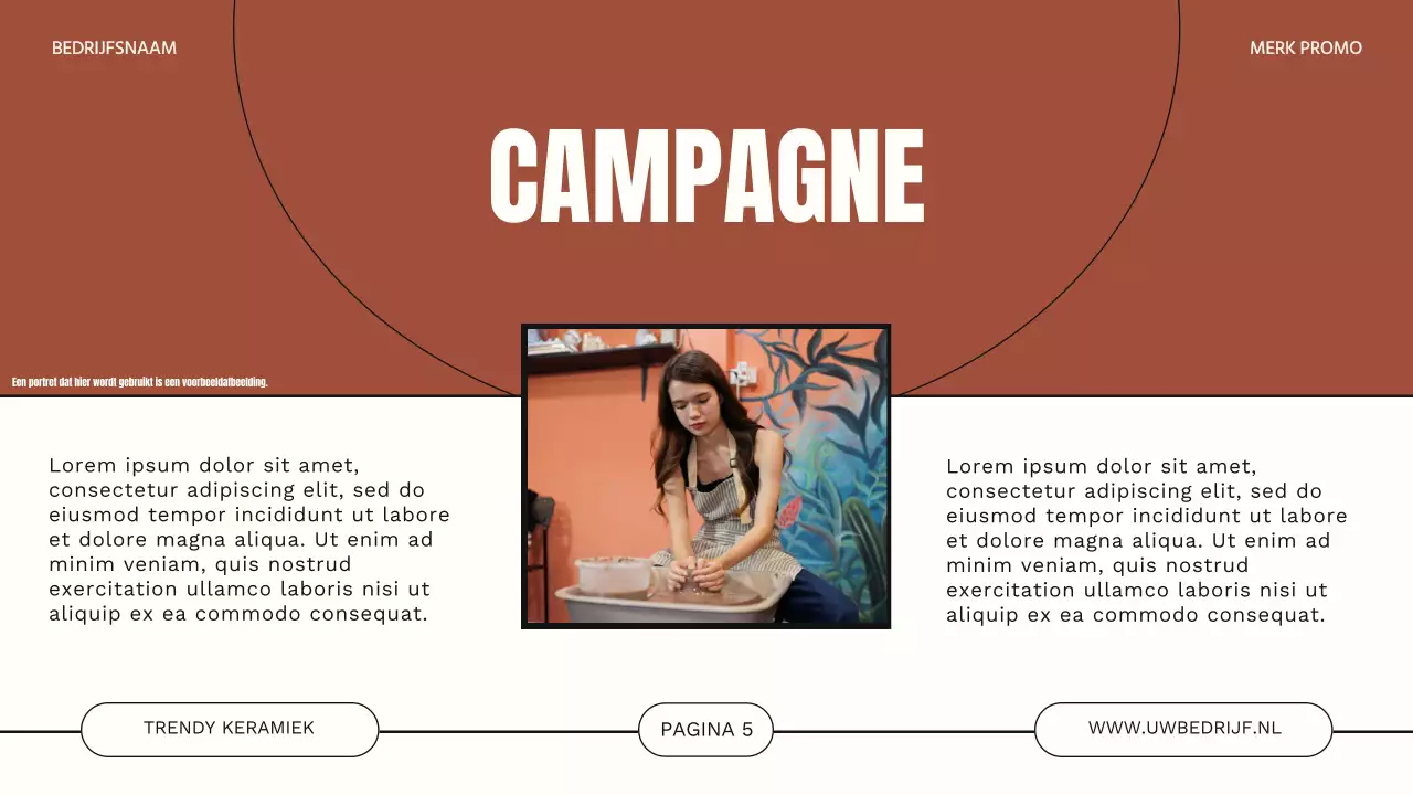 Bruin en grijs modern aardewerk Studio zakelijke promotie