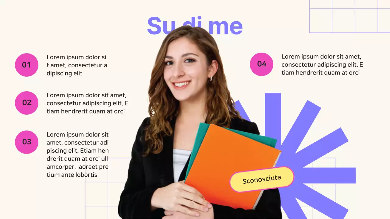 Promozione del corso SMM online geometrico beige e viola