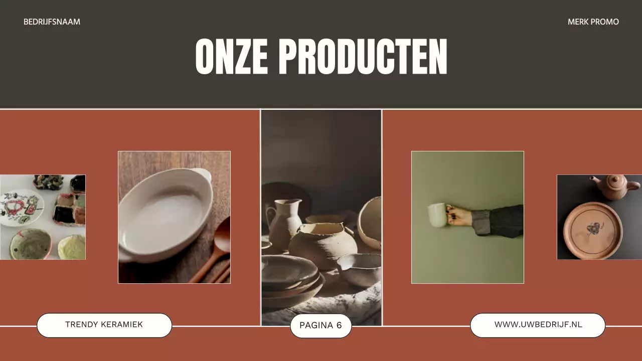 Bruin en grijs modern aardewerk Studio zakelijke promotie