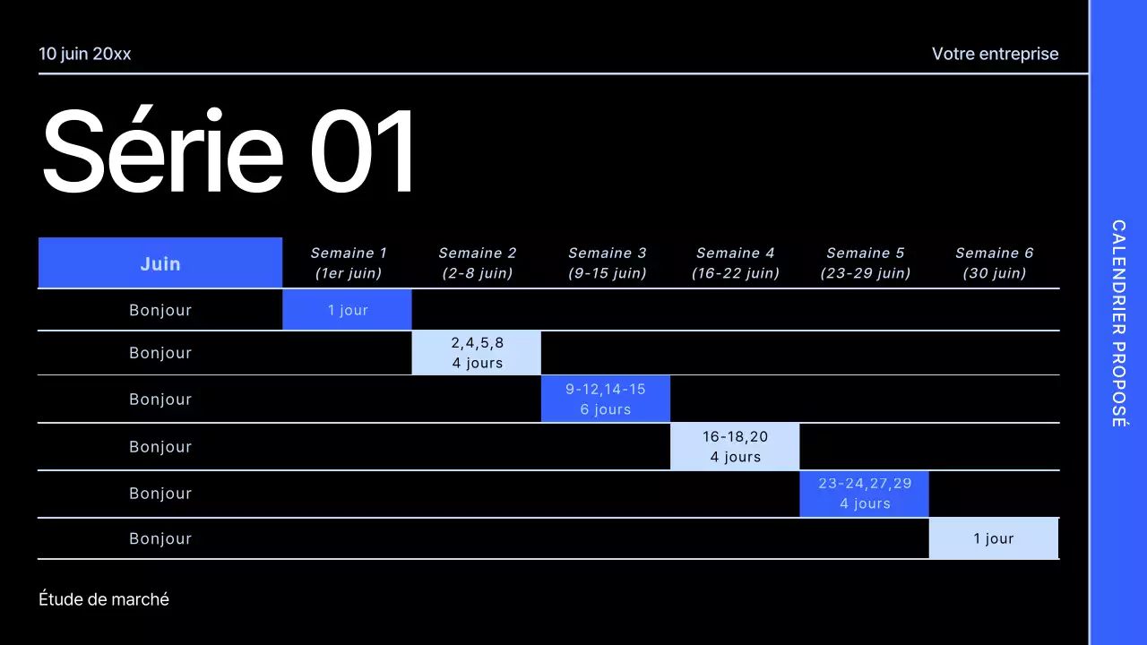 Proposition de projet géométrique moderne noir et bleu