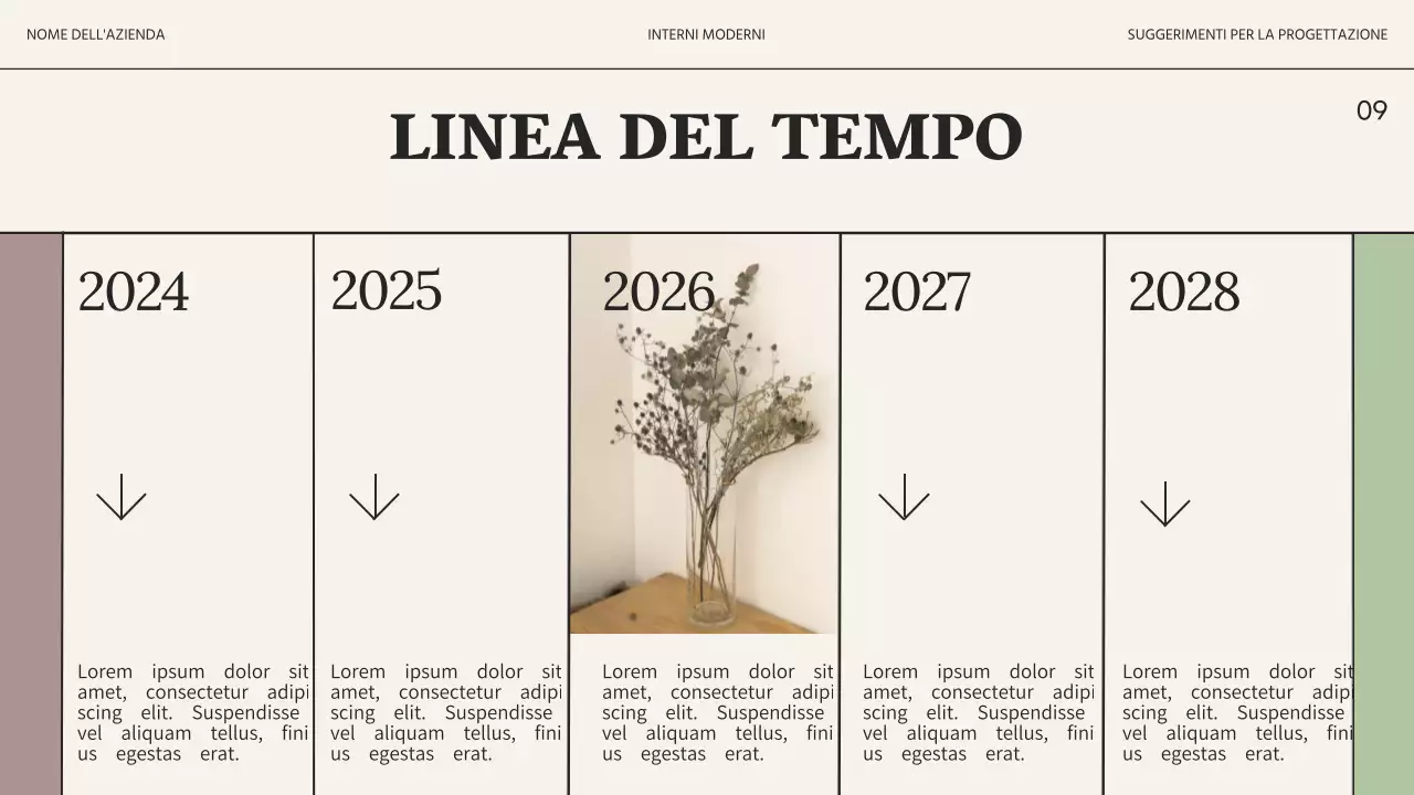 Promozione commerciale dello studio di interior design moderno beige e nero