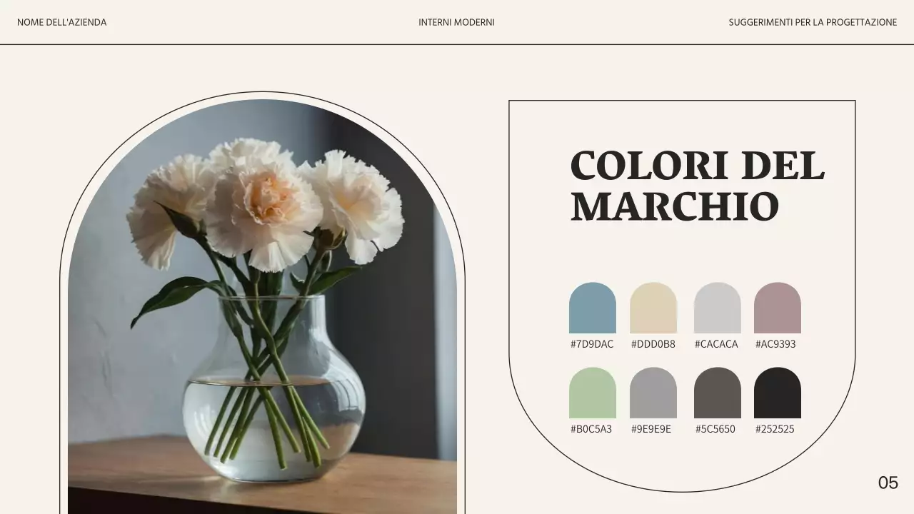 Promozione commerciale dello studio di interior design moderno beige e nero