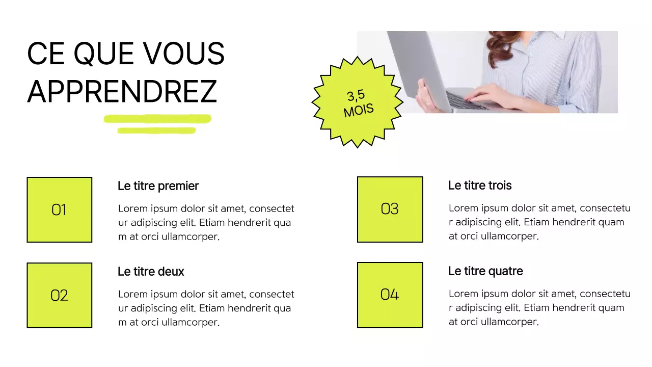 Promotion de cours en ligne moderne blanc et citron vert