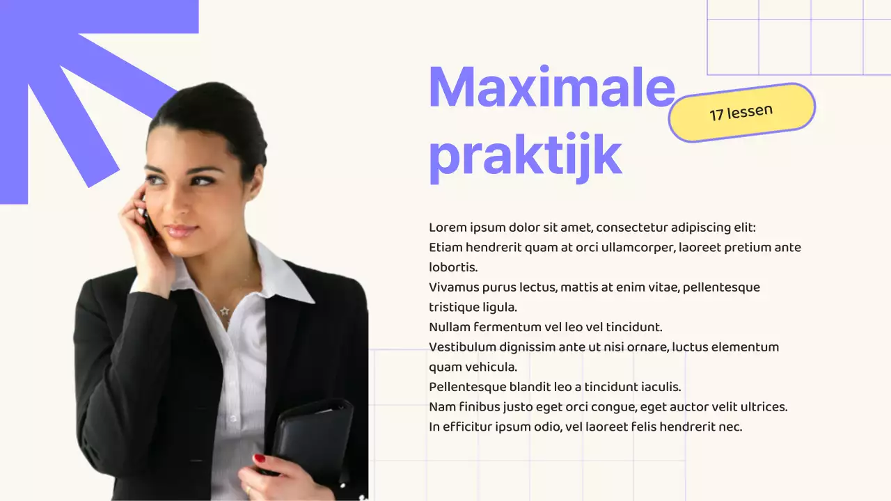 Beige en Paars Geometrische Online SMM Cursus Promotie