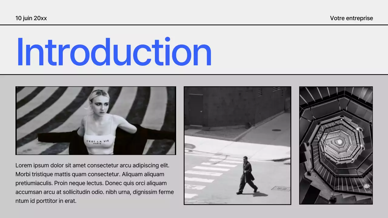 Proposition de projet géométrique moderne noir et bleu