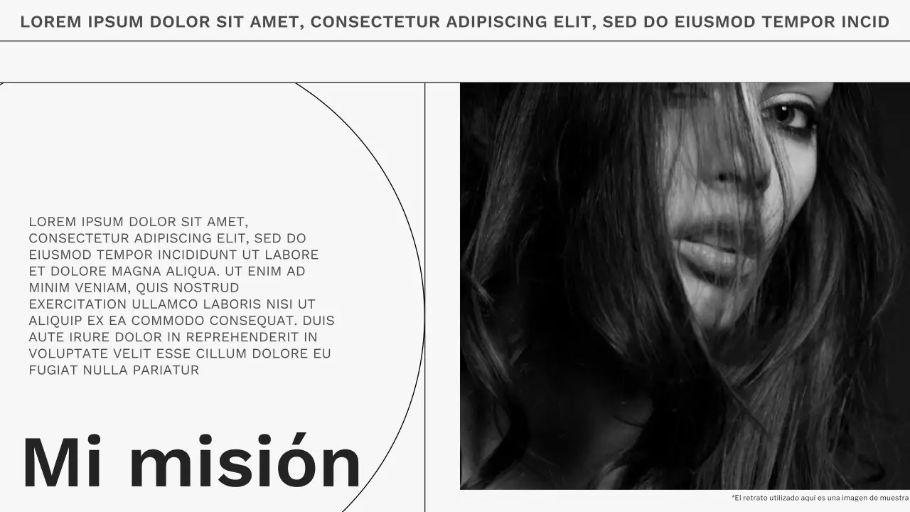 Material de portafolio de fotógrafo minimalista de tendencia en gris y blanco