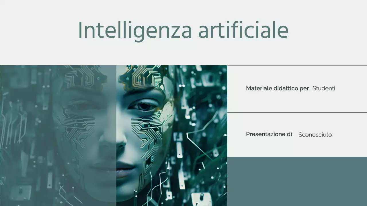 Materiale didattico sull'intelligenza artificiale verde e minimale