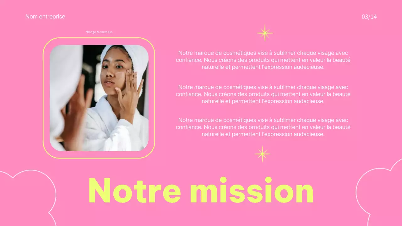 Promotion d'une marque de cosmétique colorée en rose et bleu