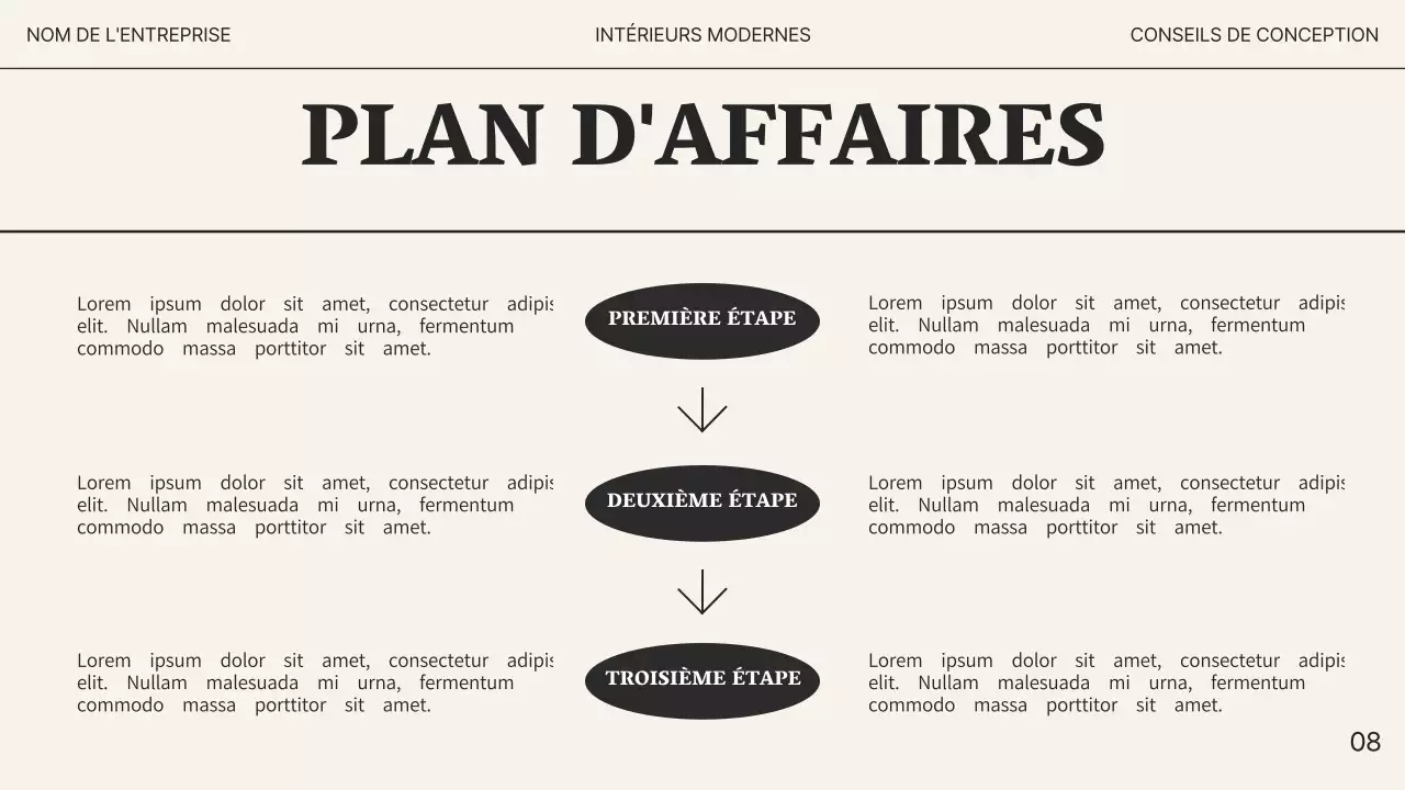 Studio de design d'intérieur moderne beige et noir Promotion d'entreprise