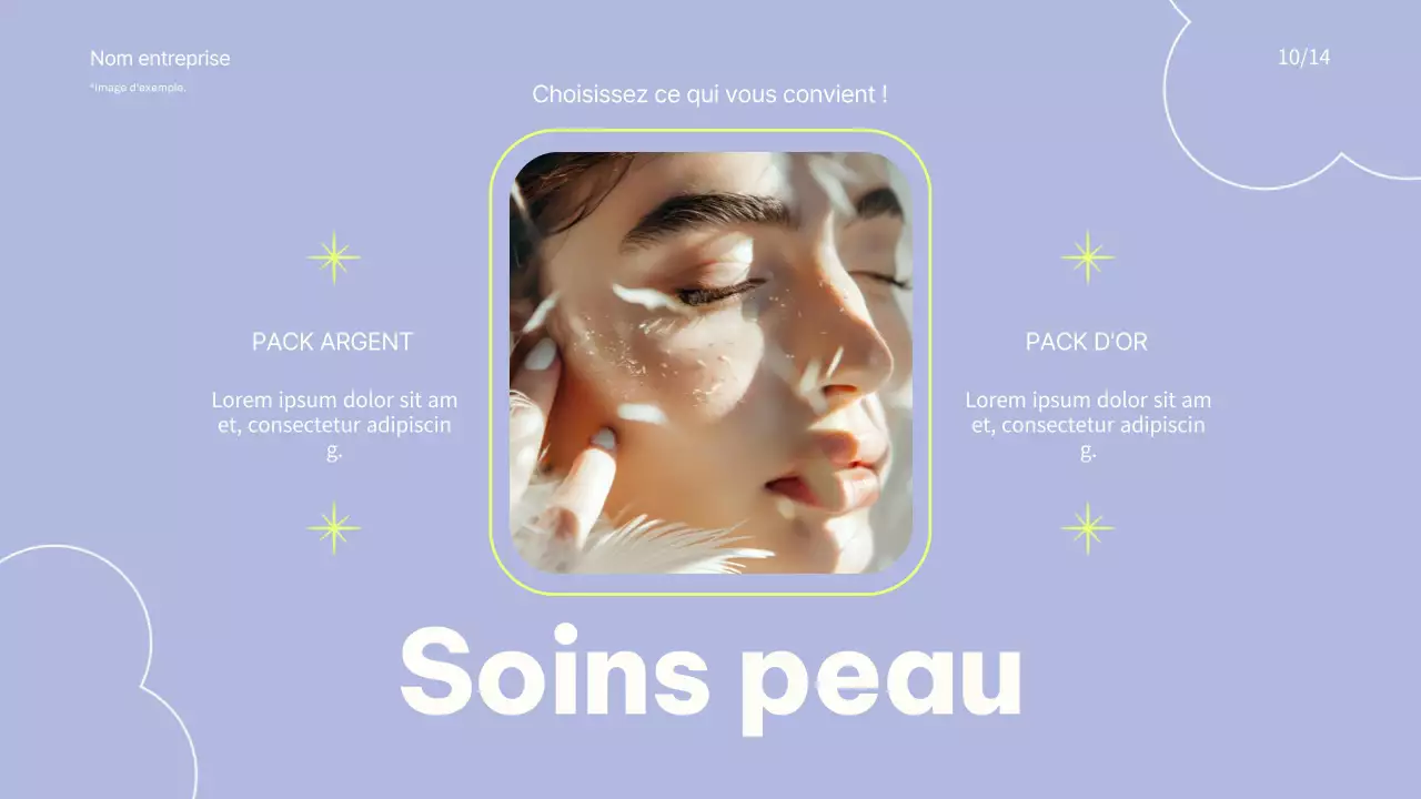 Promotion d'une marque de cosmétique colorée en rose et bleu