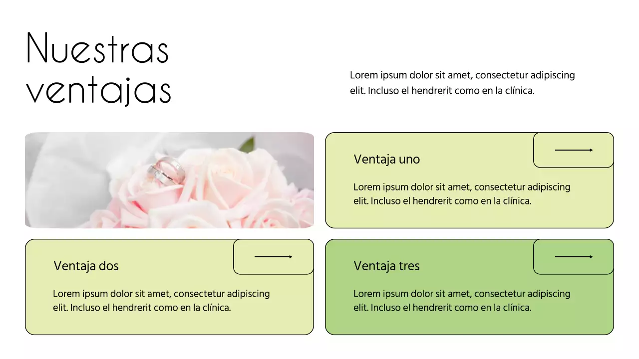 Presentación de una floristería minimalista en blanco y verde