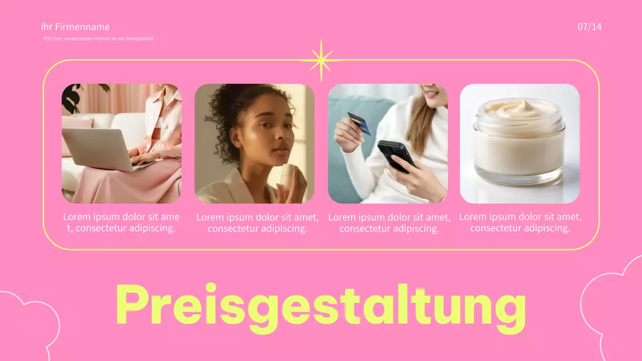 Rosa und Blau Trend bunte Kosmetik Marke Förderung