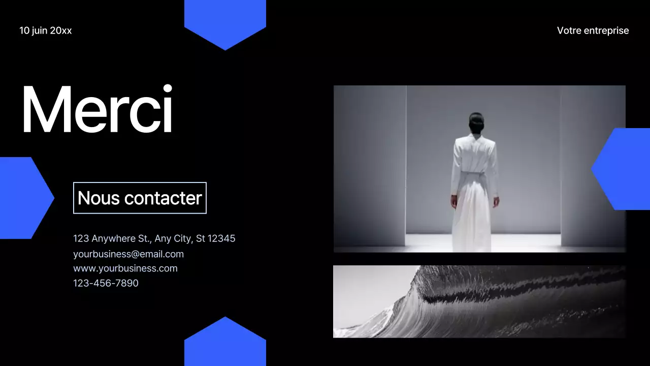 Proposition de projet géométrique moderne noir et bleu