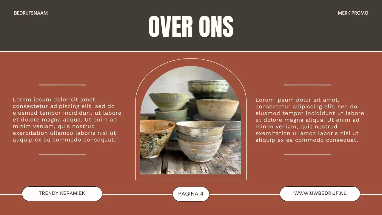 Bruin en grijs modern aardewerk Studio zakelijke promotie
