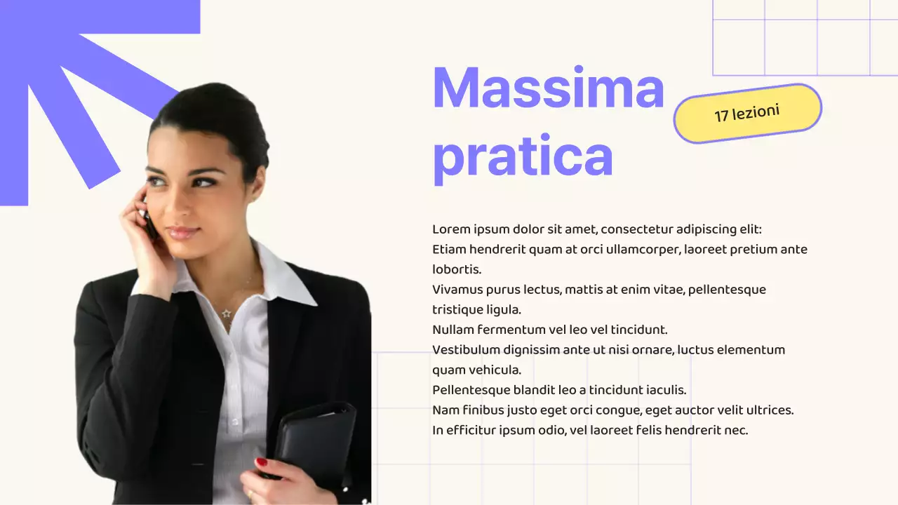 Promozione del corso SMM online geometrico beige e viola