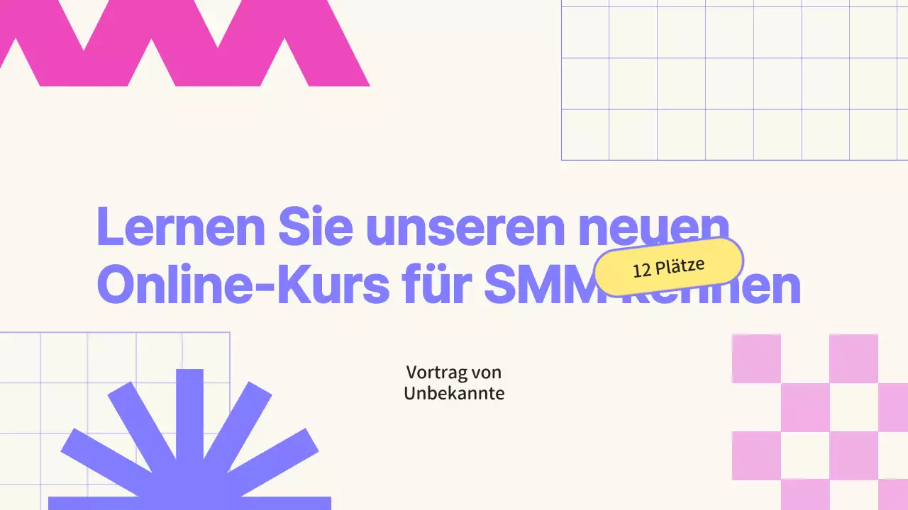 Beige und Lila Geometrische Online SMM Kurs Promotion