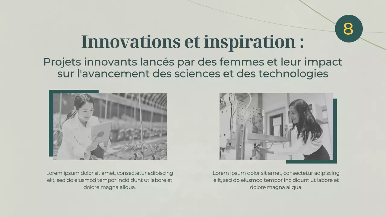 Matériel de cours de base sur les femmes en sciences (vert et gris)