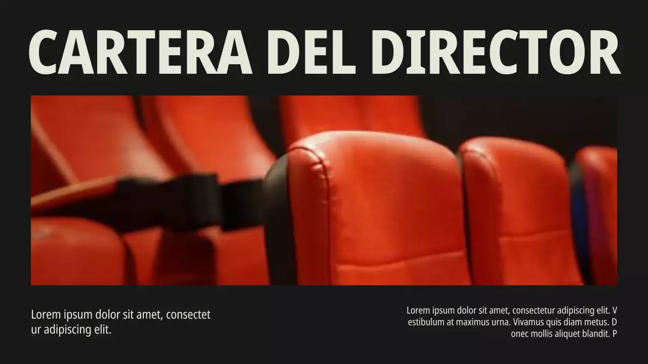 Cartera negra minimalista de director de cine
