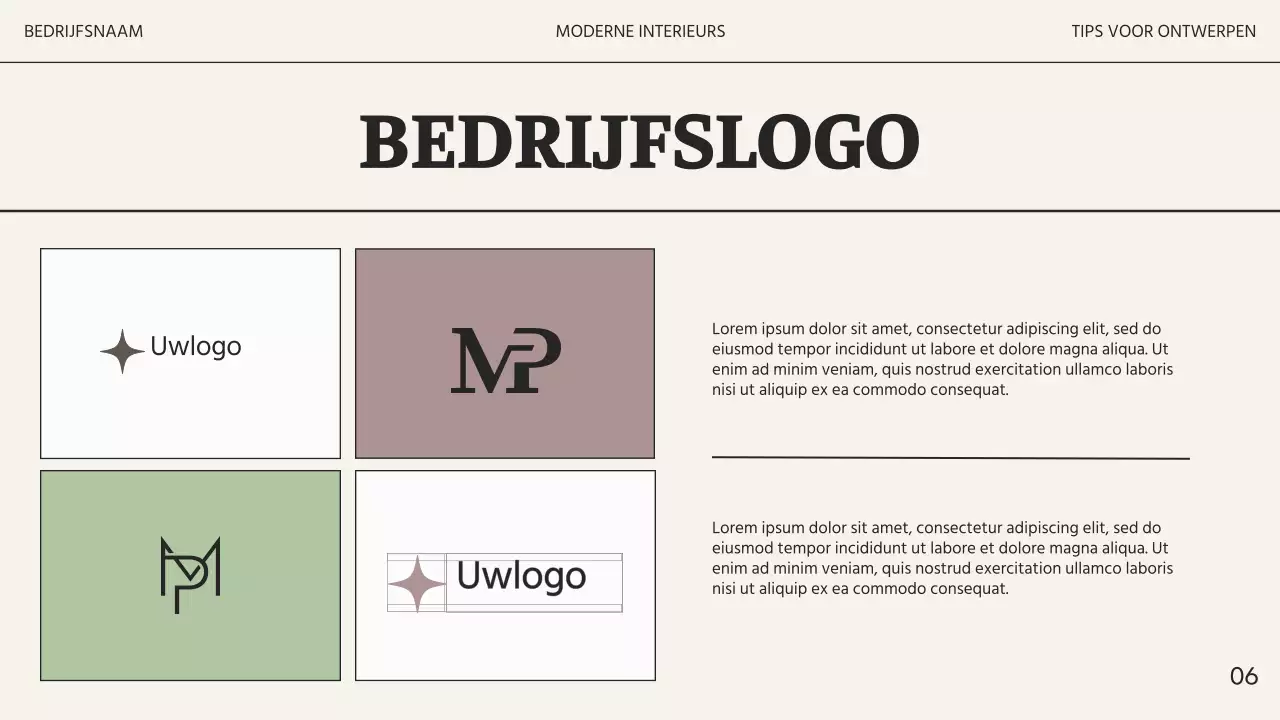 Beige en Zwart Modern Interieur Ontwerp Studio Zakelijke Promotie