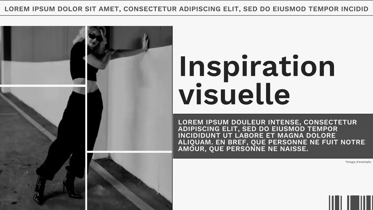 Tendance grise et blanche Matériau minimal pour portfolio de photographe