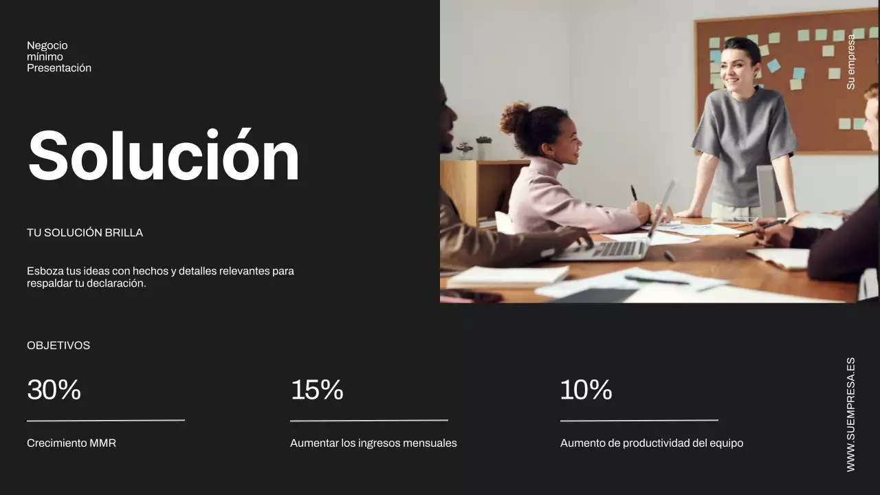 Propuesta de proyecto empresarial minimalista en negro y marfil