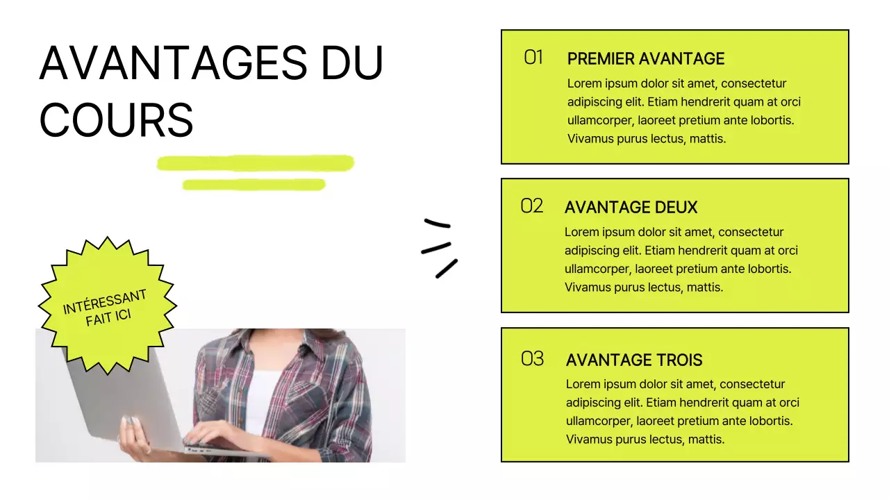 Promotion de cours en ligne moderne blanc et citron vert