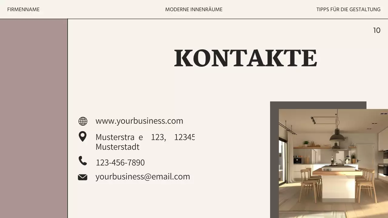 Beige und Schwarz Moderne Innenarchitektur Studio Business Promotion