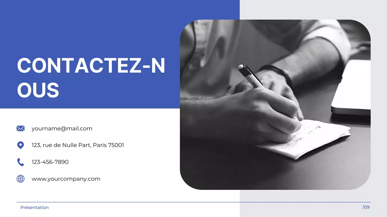 White indigo simple moderne Agence de marketing introduction de l'entreprise