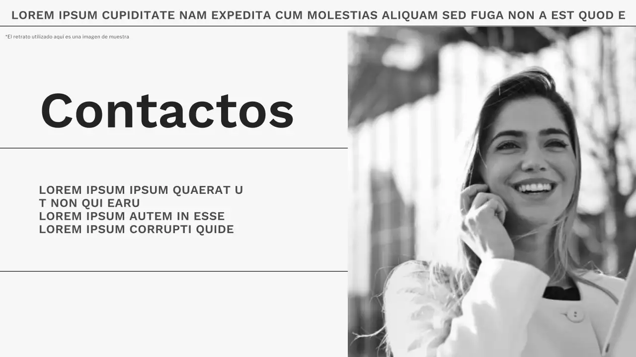 Material de portafolio de fotógrafo minimalista de tendencia en gris y blanco