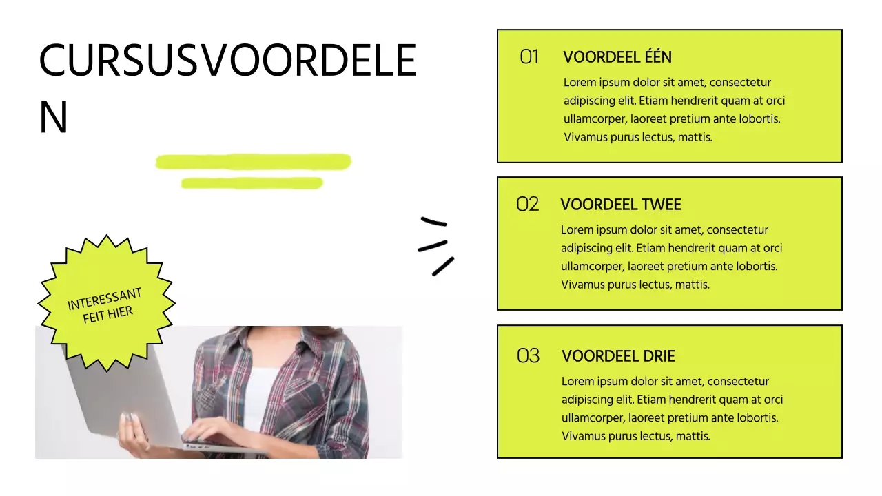 Witte en Lime Moderne Online Cursus Promotie