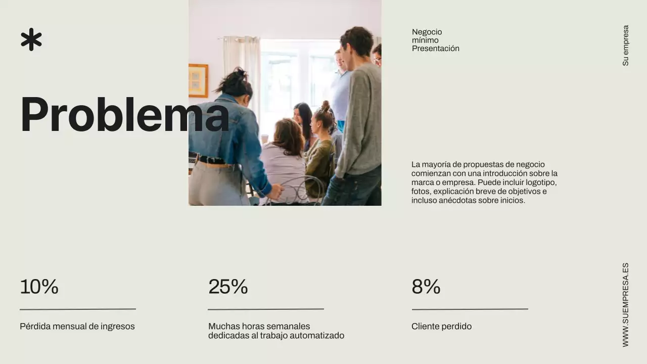 Propuesta de proyecto empresarial minimalista en negro y marfil