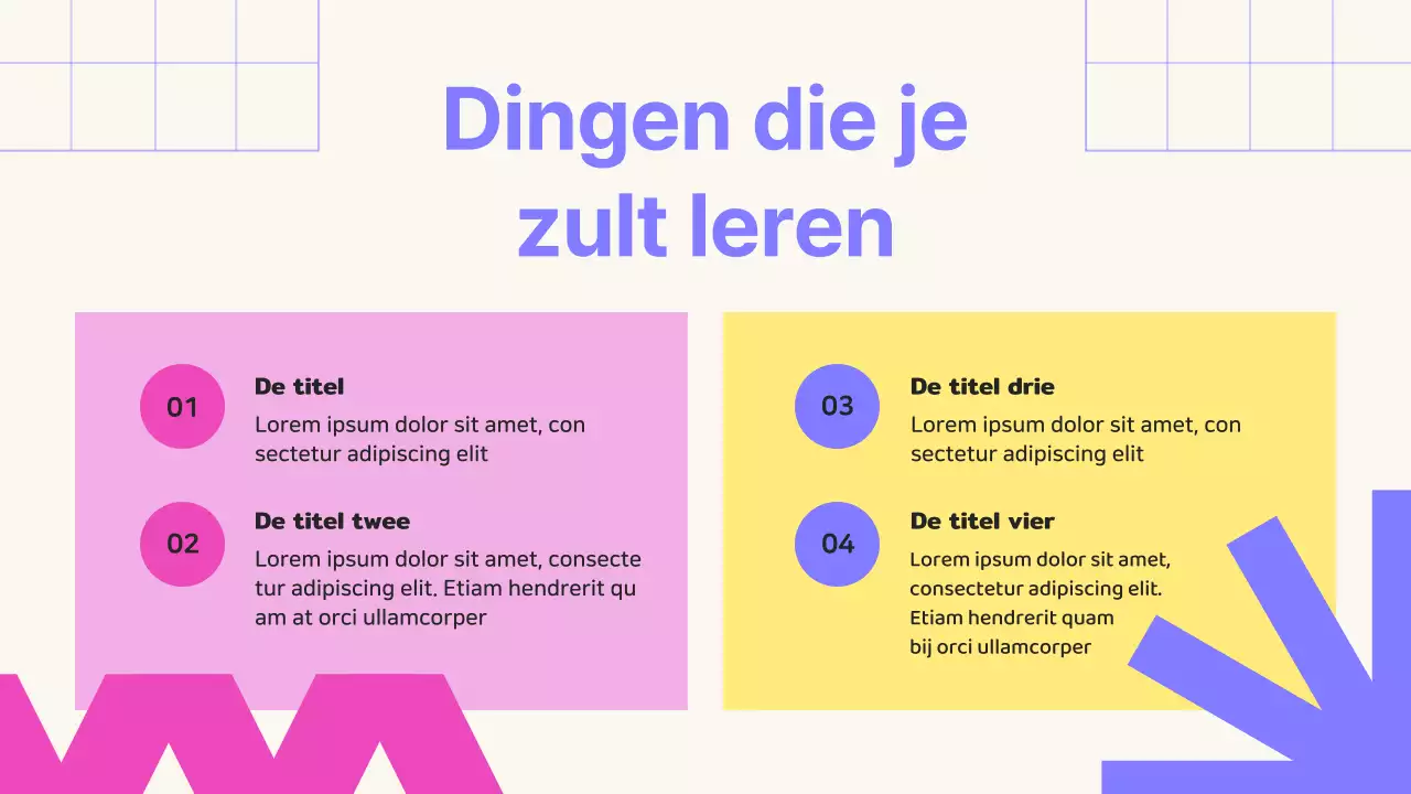 Beige en Paars Geometrische Online SMM Cursus Promotie