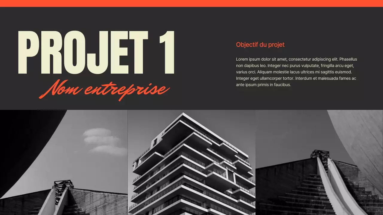 Présentation du portfolio d'un photographe de tendances en noir et rouge