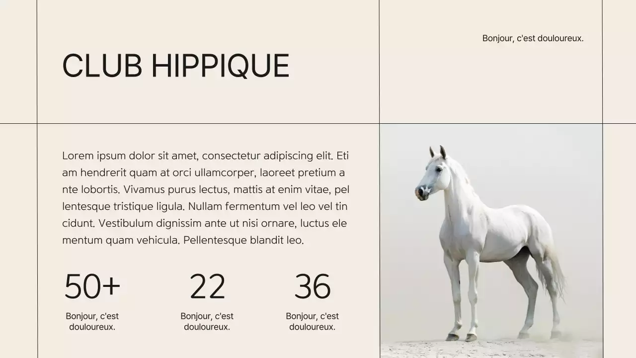 Beige Minimal Horse Club Présentation de la société