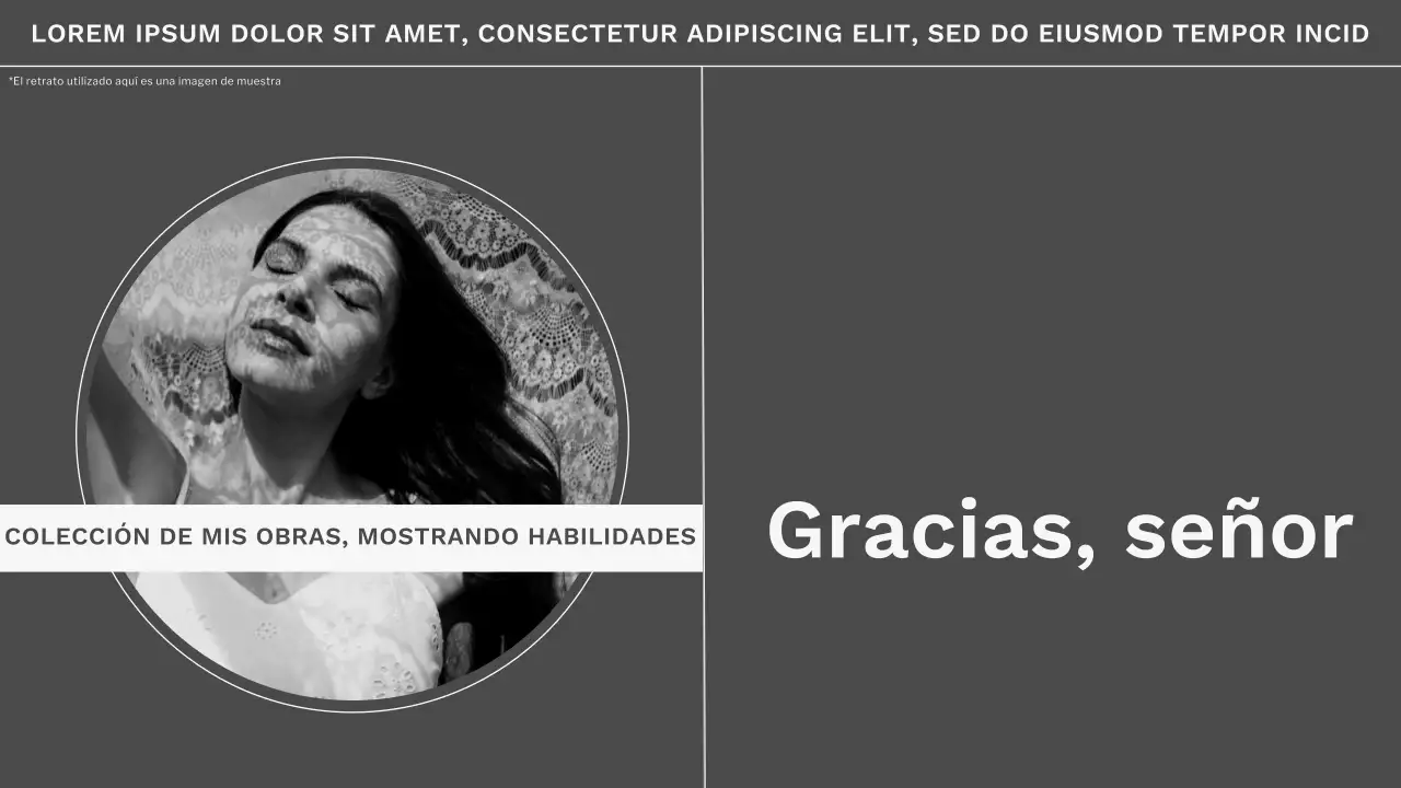 Material de portafolio de fotógrafo minimalista de tendencia en gris y blanco