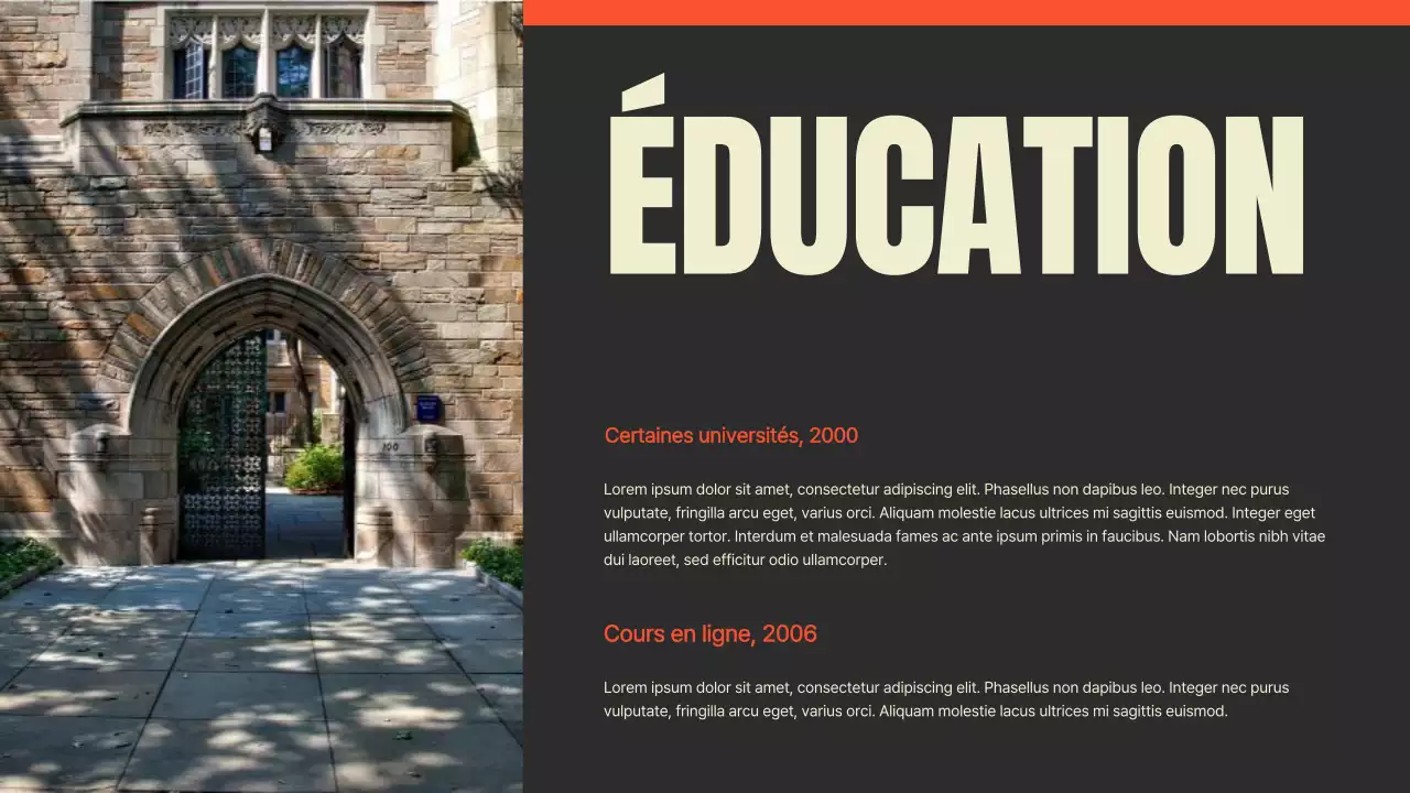 Présentation du portfolio d'un photographe de tendances en noir et rouge